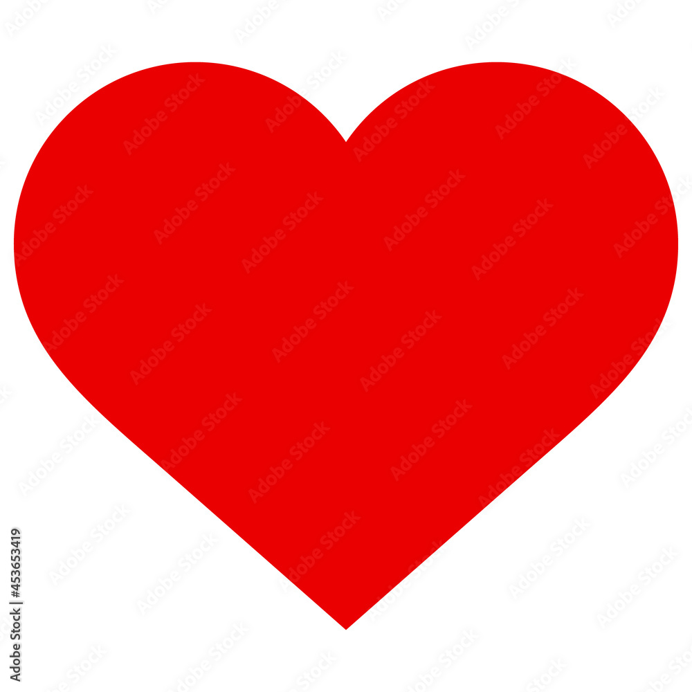 Love heart vector illustration. Flat illustration iconic design of love heart, isolated on a white background.