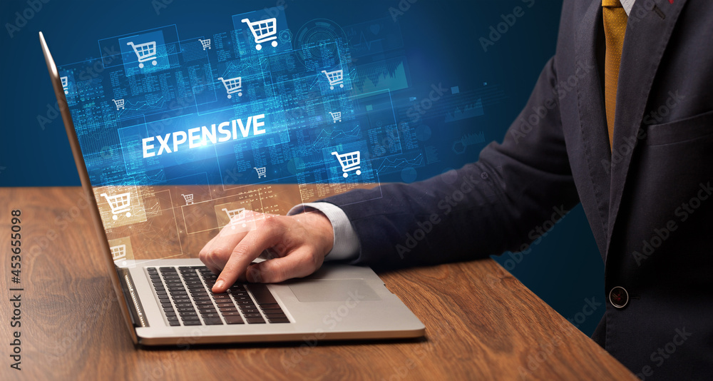 Businessman working on laptop concept Businessman working on laptop concept