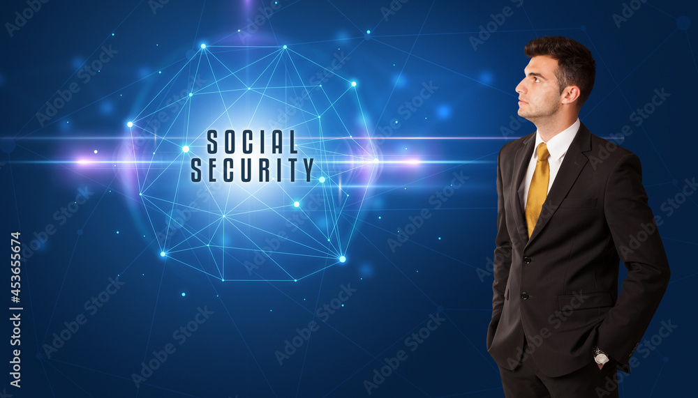 businessman thinking about security concept businessman thinking about security concept