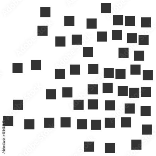 Scattered square particles vector illustration. Flat illustration iconic design of scattered square particles, isolated on a white background.