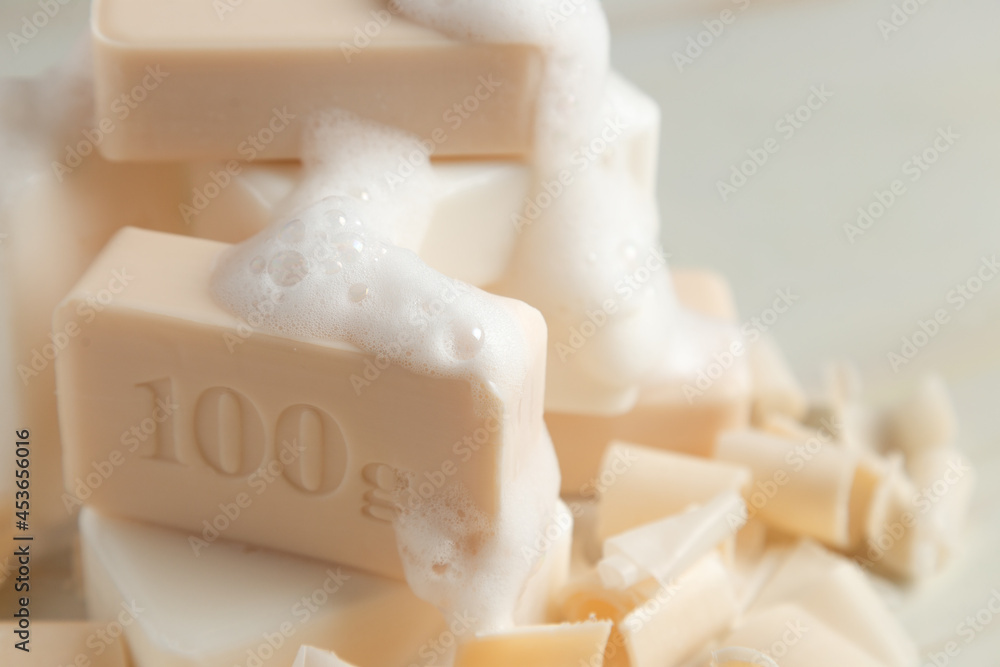 soap bars in white background