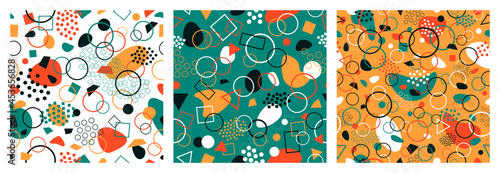 Set of abstract vector seamless patterns. Abstract modern trendy vector illustration. Universal abstract seamless pattern for wallpaper, web or prints cover, textile