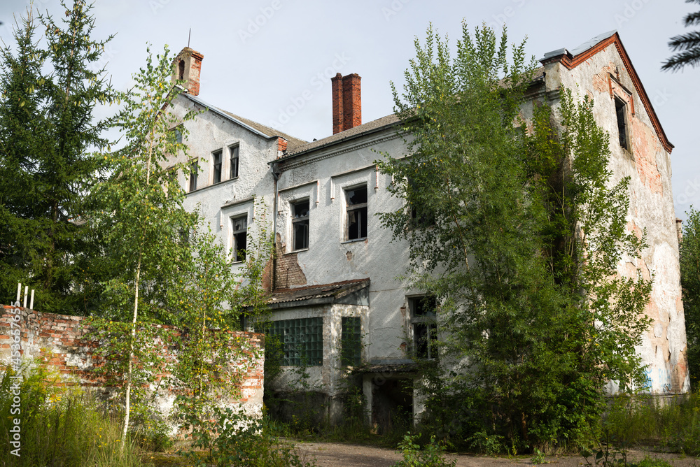 ruins of the East Prussian  barracks and psychiatric hospital Allenberg