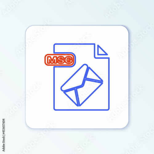 Line MSG file document. Download msg button icon isolated on white background. MSG file symbol. Colorful outline concept. Vector