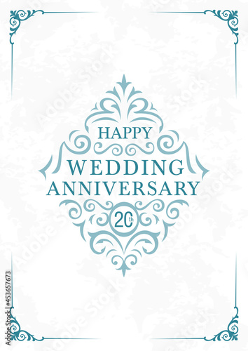 Happy wedding anniversary floral custom design with replaceable year value can be used for design covers, invitations, greeting cards, brochures and etc.
