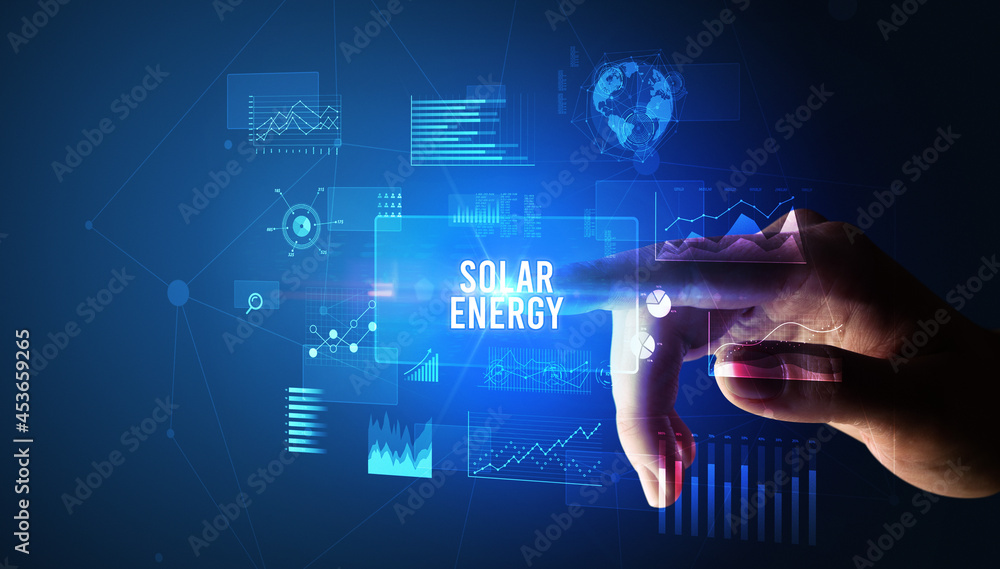 hand touching digital button, modern technology concept hand touching digital button, modern technology concept