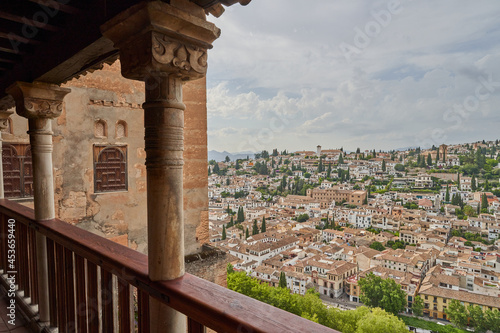 View of Granada from the Alhambra in Granada in Spain 