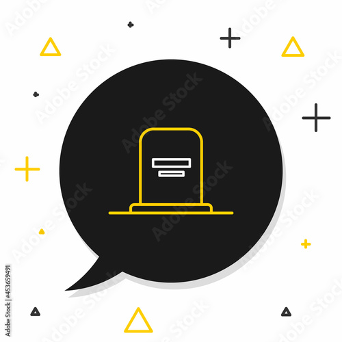 Line Tombstone with RIP written on it icon isolated on white background. Grave icon. Colorful outline concept. Vector