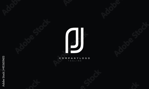 PJ JP Abstract initial monogram letter alphabet logo design