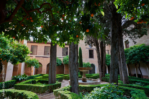 Patio de los Naranjos in the Alhambra in Granada in Spain