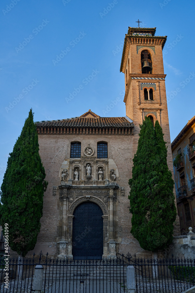 Church of Santa Ana in Granada in Spain