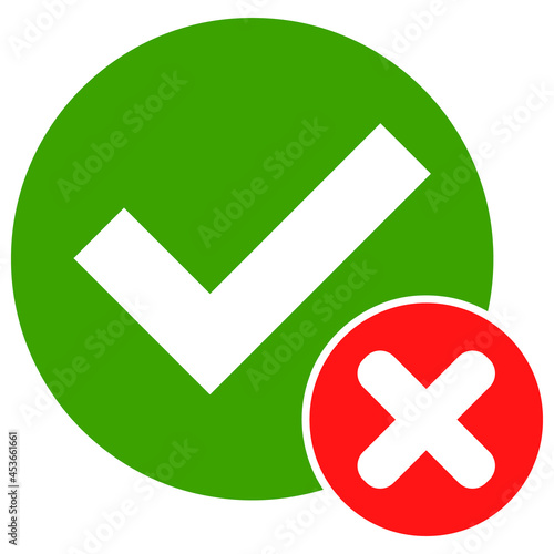 False positive vector illustration. Flat illustration iconic design of false positive, isolated on a white background.