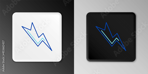 Line Lightning bolt icon isolated on grey background. Flash sign. Charge flash icon. Thunder bolt. Lighting strike. Colorful outline concept. Vector