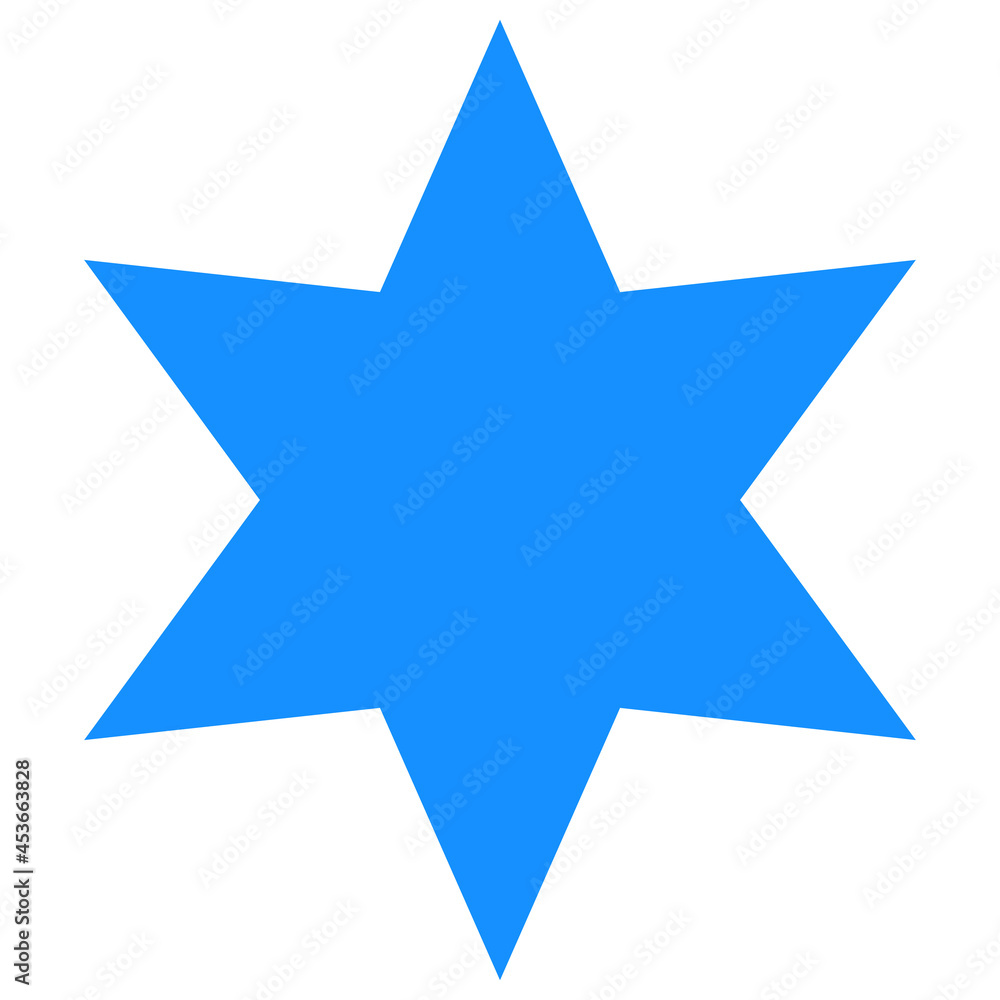 Obraz premium 6-finger star vector illustration. Flat illustration iconic design of 6-finger star, isolated on a white background.