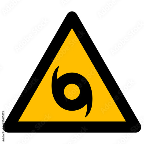 Hurricane warning vector illustration. Flat illustration iconic design of hurricane warning, isolated on a white background.