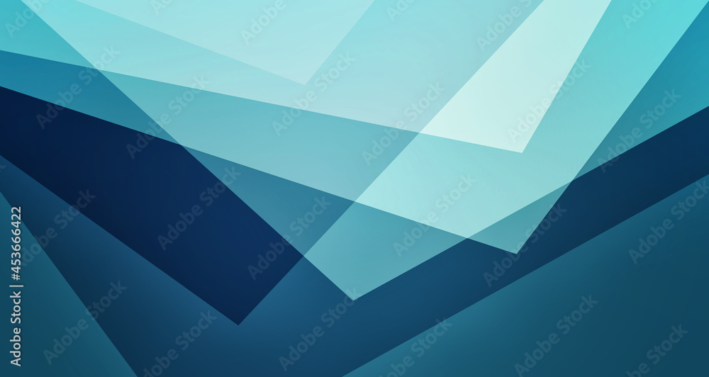 Abstract blue background, white and blue triangles in creative geometric art pattern, modern art business background, transparent light and dark blue paper - obrazy, fototapety, plakaty 