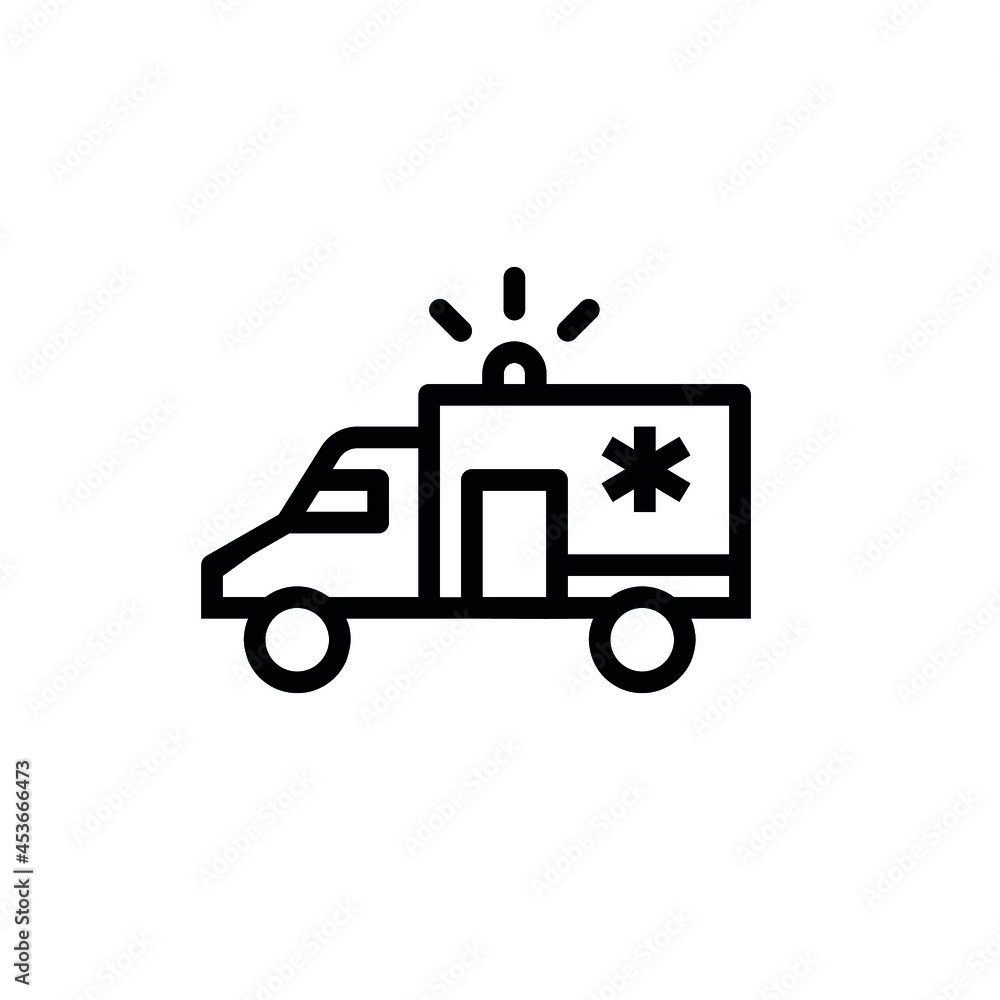 Ambulance icon set. Medical truck vector symbol.