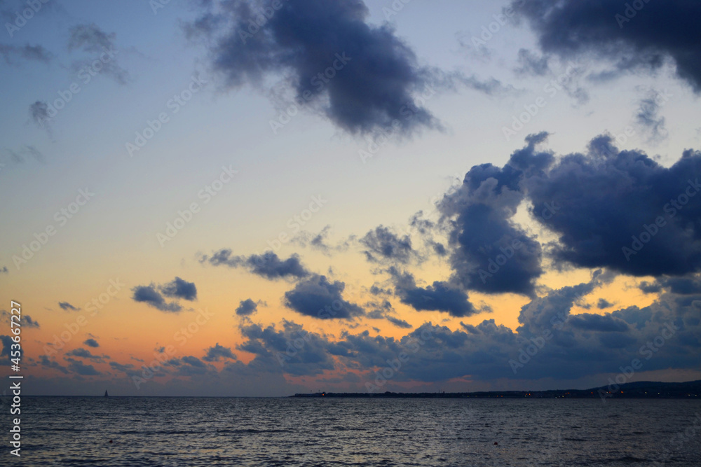 sunset over the sea sunset over the sea