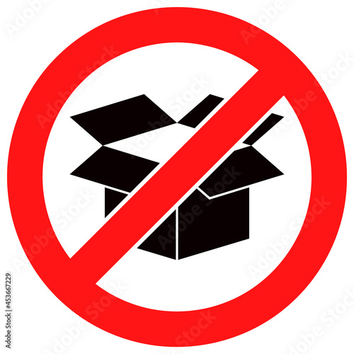 Stop carton box vector illustration. Flat illustration iconic design of stop carton box, isolated on a white background.