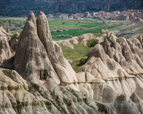 aerial view over the landscape of Cappadocia Turkey 