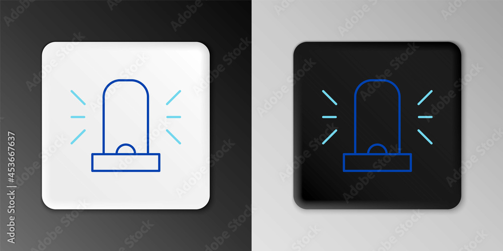 Line Flasher siren icon isolated on grey background. Emergency flashing siren. Colorful outline concept. Vector Line Flasher siren icon isolated on grey background. Emergency flashing siren. Colorful outline concept. Vector