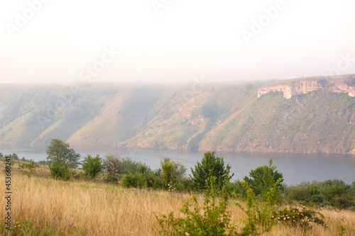 landscape along the banks of the Dniester  Ukraine