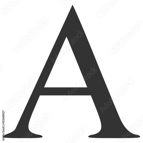 Alpha Greek letter vector illustration. Flat illustration iconic design of Alpha Greek letter, isolated on a white background.