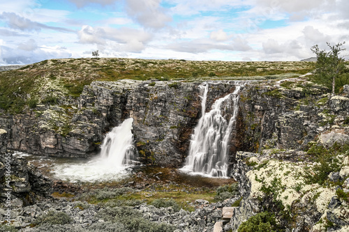 The Storulfossen Waterfall in the Rondane National Park in Norway.