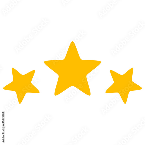 3 stars rate vector pictograph. Flat illustration iconic design of 3 stars rate, isolated on a white background.