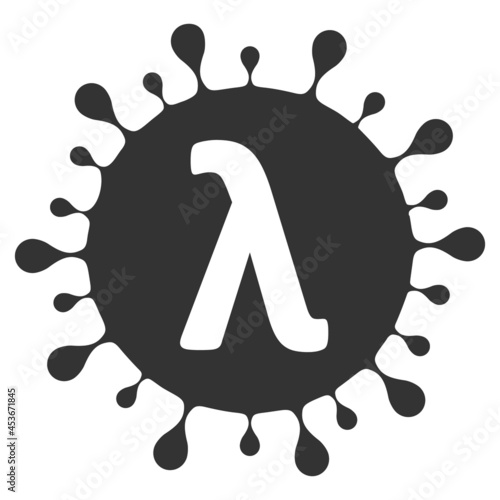 Lambda covid virus vector illustration. Flat illustration iconic design of Lambda covid virus, isolated on a white background.