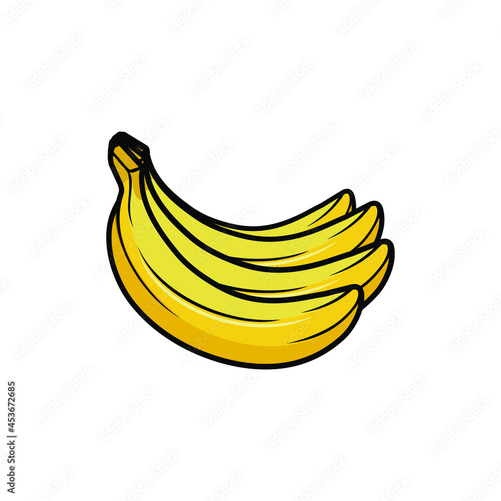 Banana fruit vector, Banana icon vector. Banana icon isolated on white background from vegan food collection.