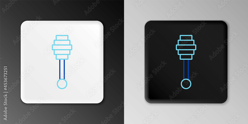 Line Honey dipper stick icon isolated on grey background. Honey ladle. Colorful outline concept. Vector Line Honey dipper stick icon isolated on grey background. Honey ladle. Colorful outline concept. Vector