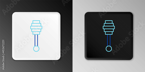 Line Honey dipper stick icon isolated on grey background. Honey ladle. Colorful outline concept. Vector