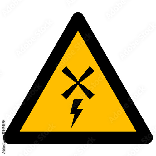 Wind generation warning vector illustration. Flat illustration iconic design of wind generation warning, isolated on a white background.
