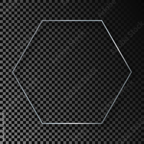 Wallpaper Mural Silver glowing hexagon frame with shadow Torontodigital.ca
