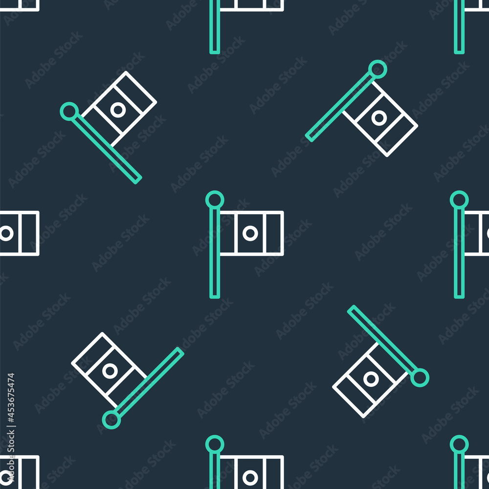 Line Mexico flag on flagpole icon isolated seamless pattern on black background. Vector Line Mexico flag on flagpole icon isolated seamless pattern on black background. Vector