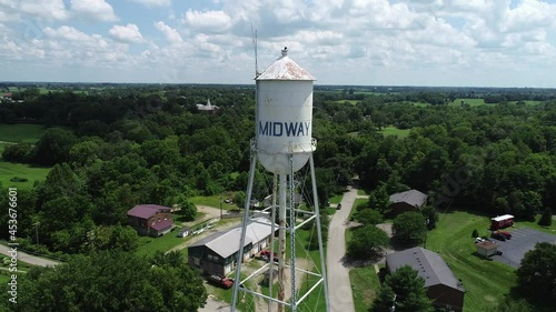 aerial view of water tower