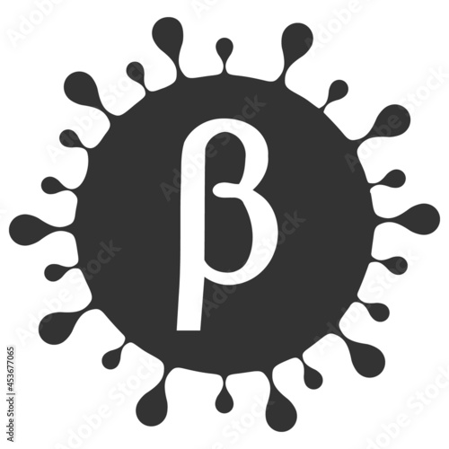Beta covid virus vector illustration. Flat illustration iconic design of Beta covid virus, isolated on a white background.