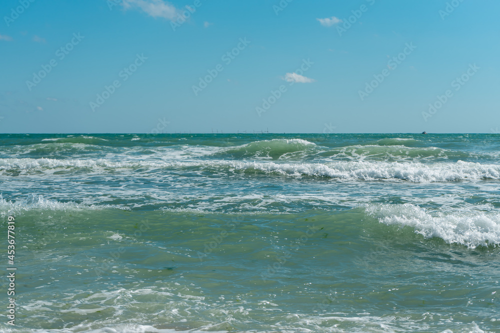 Waves of the Black Sea on a clear day