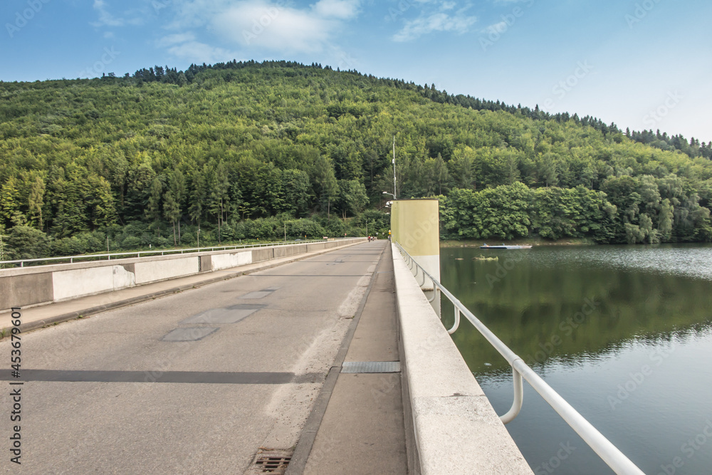 The Porąbka Dam - a dam built in 1928–1937 in Międzybrodzie Bialskie. It dams up the waters of the Sola River The Porąbka Dam - a dam built in 1928–1937 in Międzybrodzie Bialskie. It dams up the waters of the Sola River