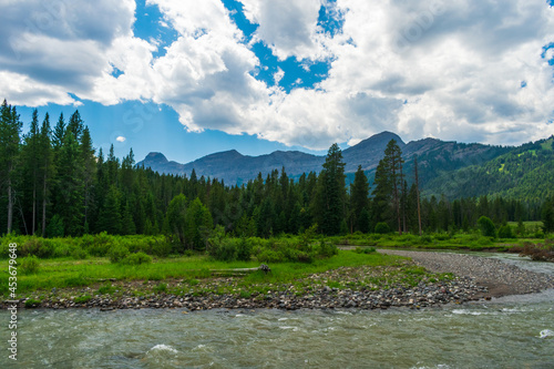 Beautiful Absaroka Mountains in Yellowstone National Park