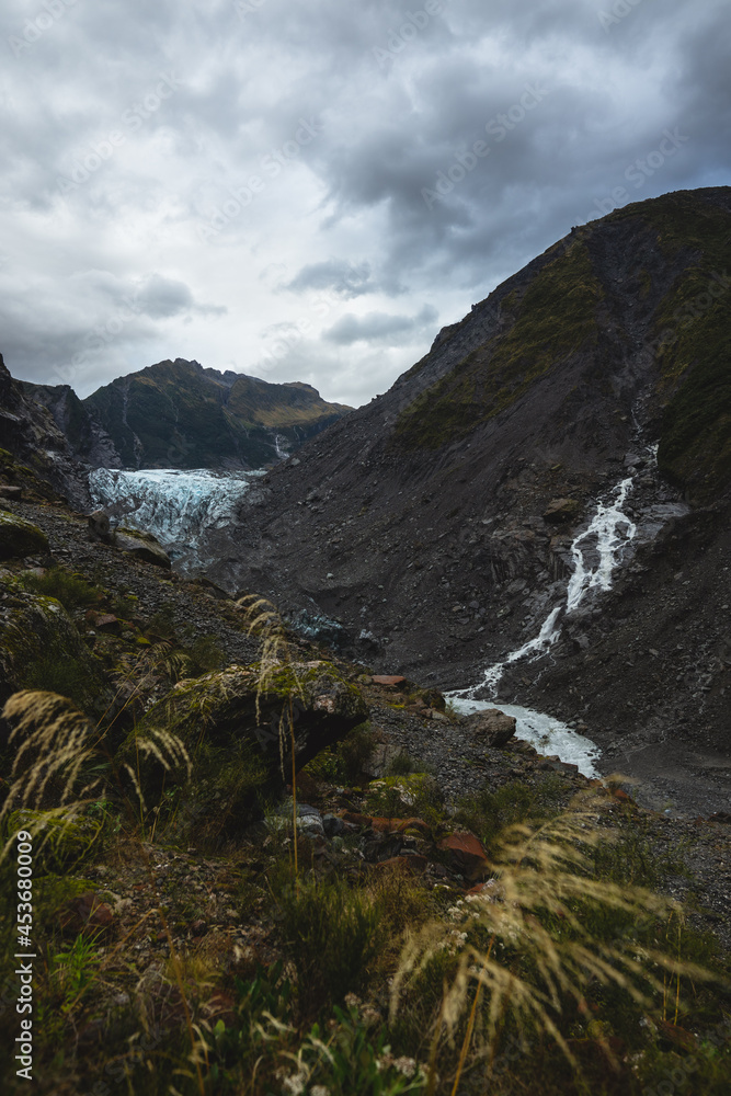 at the end of a glacier in new zealand at the end of a glacier in new zealand