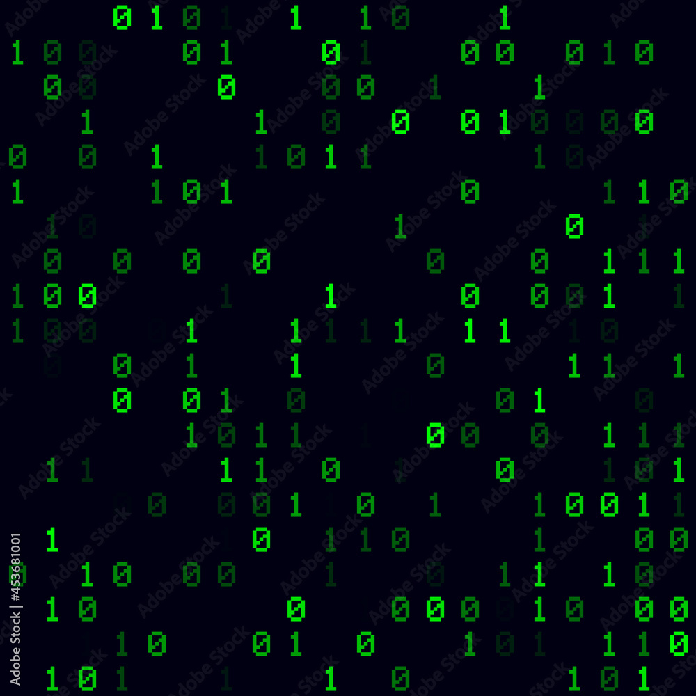 Tech background. Green sparse binary background. Small sized seamless pattern. Powerful vector illustration. Tech background. Green sparse binary background. Small sized seamless pattern. Powerful vector illustration.