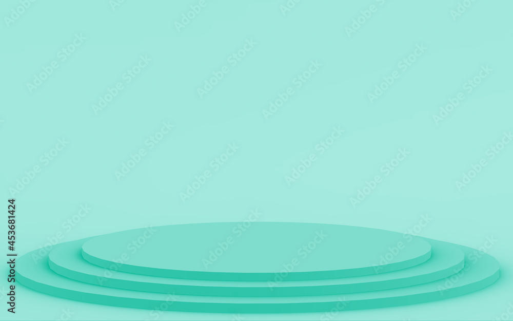 Fototapeta premium Abstract 3d green color cylinder podium minimal studio background.