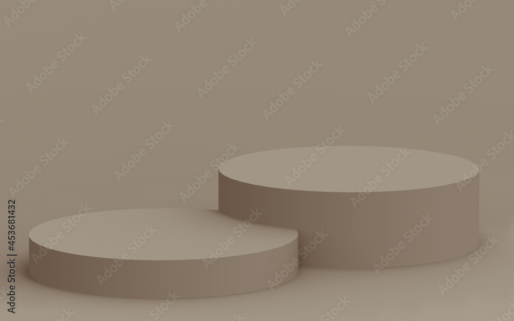 Abstract 3d brown color cylinder podium minimal studio background. Abstract 3d brown color cylinder podium minimal studio background.