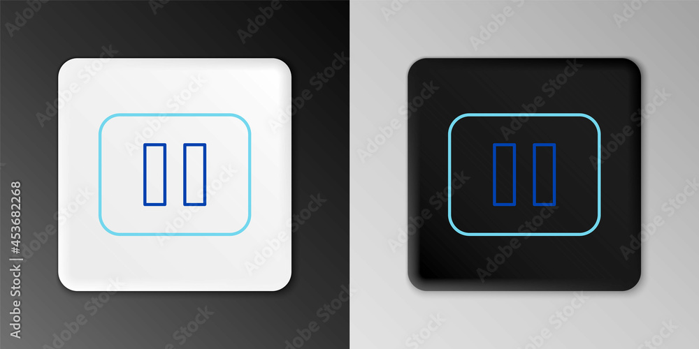 Line Pause button icon isolated on grey background. Colorful outline concept. Vector Line Pause button icon isolated on grey background. Colorful outline concept. Vector