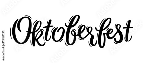Oktoberfest handwritten typography header. Beer festival celebrated in October in Germany For signboard, greeting, invitation poster and card