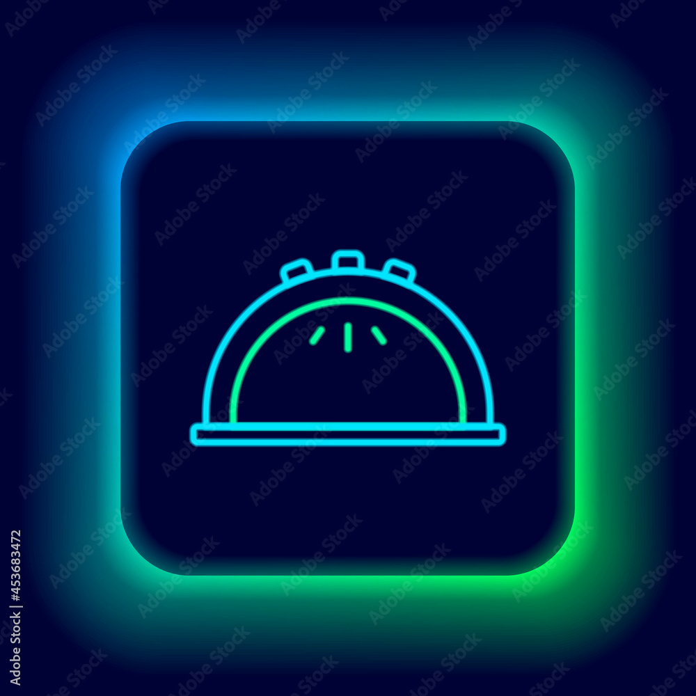 Glowing neon line Manicure lamp icon isolated on black background. UV lamp for nail polish drying. Colorful outline concept. Vector Glowing neon line Manicure lamp icon isolated on black background. UV lamp for nail polish drying. Colorful outline concept. Vector