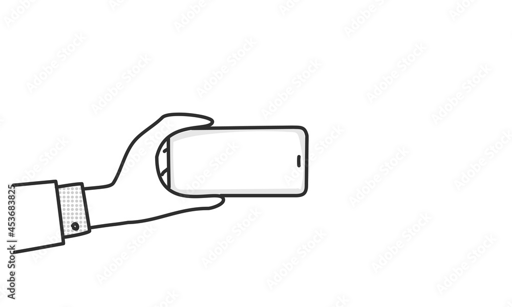 Mobile phone in businessman hand.
