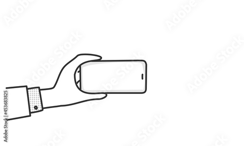 Mobile phone in businessman hand.